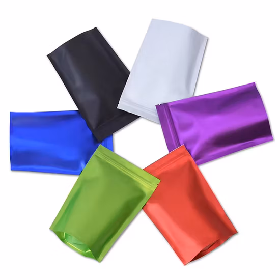 Matte Aluminum Foil Self Standing Bag Frosted Color Aluminum Plated Packaging Zipper Bag