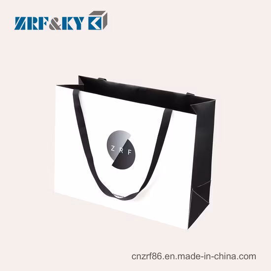 Borsa da donna riciclata bianca/marrone/nera/verde/arte/carta kraft/borsa di carta patinata, borsa della spesa per vestiti/abbigliamento/regalo