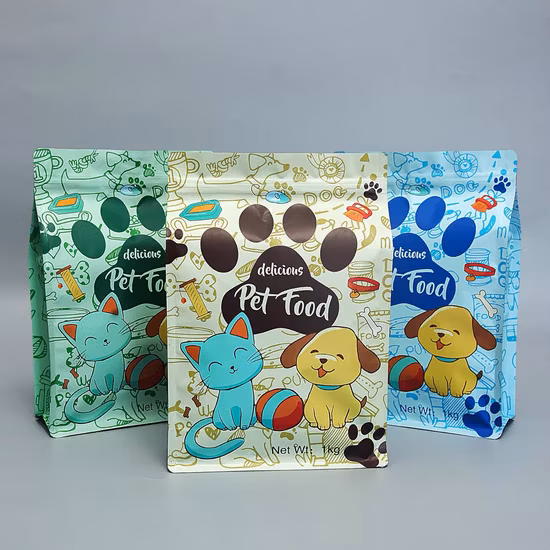 Sacchetti per imballaggio alimentare in plastica Mylar con chiusura a zip trasparenti per cani e gatti