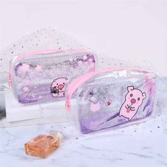 Borsa per cosmetici in plastica trasparente ecologica in PVC trasparente Borsa per trucco con cerniera Borsa per imballaggio in plastica per trapunta per trapunta copriletto in tessuto domestico