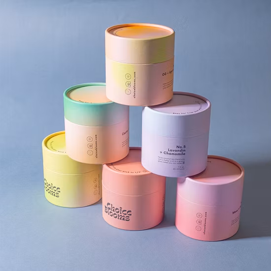 Imballaggio cosmetico di lusso personalizzato per tubi di carta con scatola cilindrica rotonda per bottiglie di olio essenziale