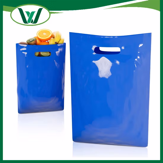 Borse per la spesa per imballaggi in plastica HDPE con maniglia fustellata per acquisti/souvenir (FLD-8612)