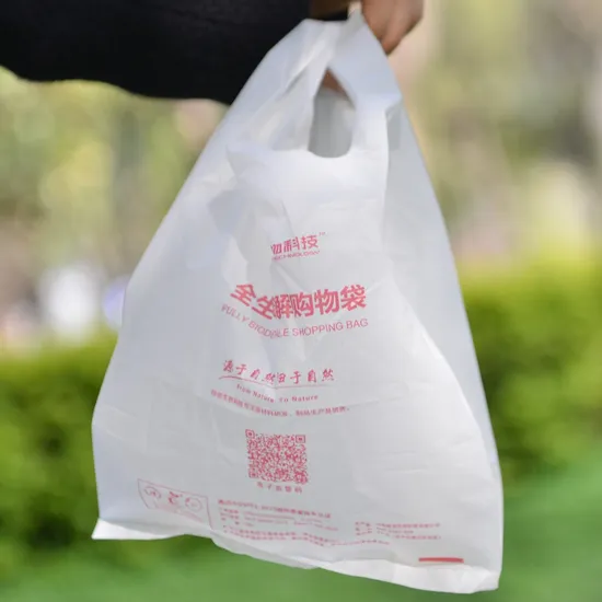 Plastica PE PLA Pbat Amido di mais Biodegradabile Compostabile Stampa Pannolino profumato Gilet per alimenti piatto Shopping Con coulisse Sacchetti per la spazzatura del cane